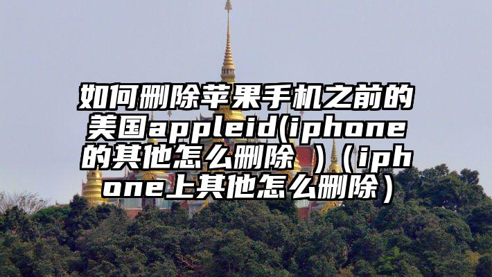 如何删除苹果手机之前的美国appleid(iphone的其他怎么删除 )(iphone上其他怎么删除)