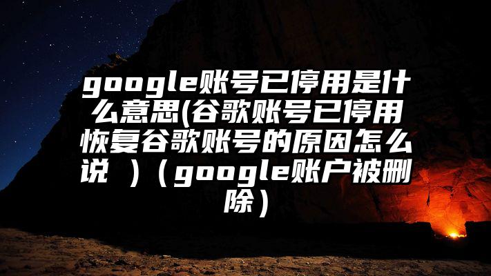 google账号已停用是什么意思(谷歌账号已停用恢复谷歌账号的原因怎么说 )（google账户被删除）