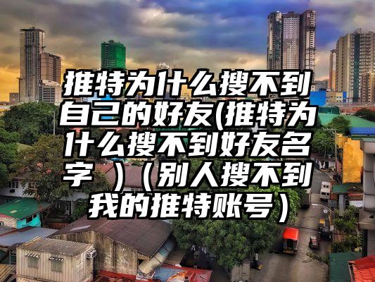 推特为什么搜不到自己的好友(推特为什么搜不到好友名字 )(别人搜不到我的推特账号)