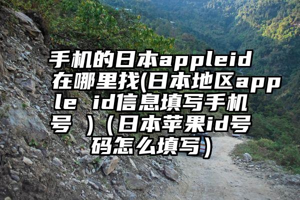手机的日本appleid在哪里找(日本地区apple id信息填写手机号 )（日本苹果id号码怎么填写）