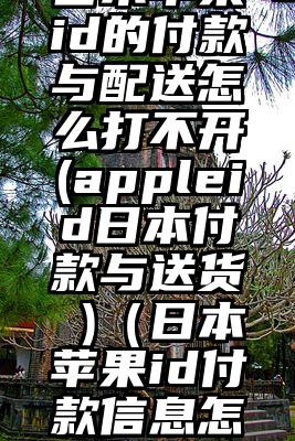 日本苹果id的付款与配送怎么打不开(appleid日本付款与送货 )（日本苹果id付款信息怎么填）