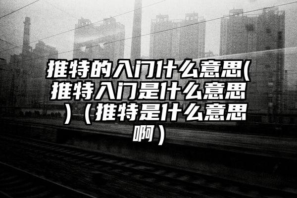 推特的入门什么意思(推特入门是什么意思 )（推特是什么意思啊）