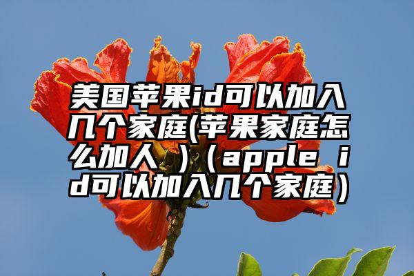美国苹果id可以加入几个家庭(苹果家庭怎么加人 )（apple id可以加入几个家庭）