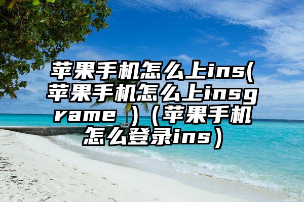 苹果手机怎么上ins(苹果手机怎么上insgrame )（苹果手机怎么登录ins）