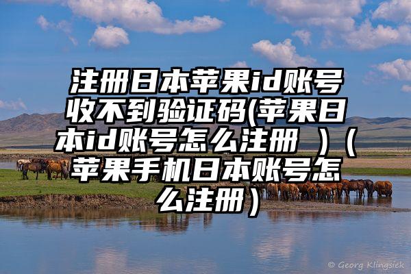 注册日本苹果id账号收不到验证码(苹果日本id账号怎么注册 )（苹果手机日本账号怎么注册）