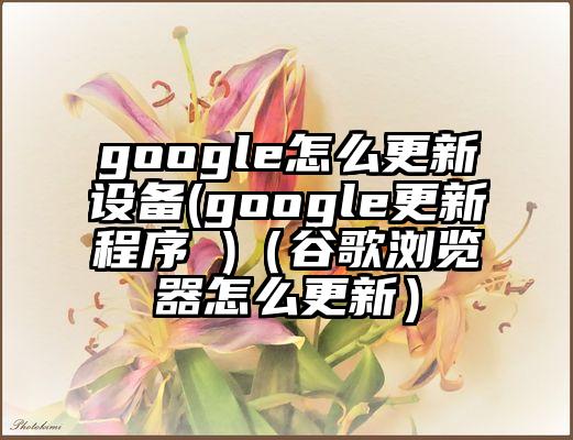 google怎么更新设备(google更新程序 )（谷歌浏览器怎么更新）