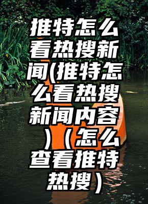 推特怎么看热搜新闻(推特怎么看热搜新闻内容 )(怎么查看推特热搜)