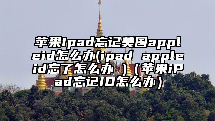 苹果ipad忘记美国appleid怎么办(ipad appleid忘了怎么办 )（苹果iPad忘记ID怎么办）