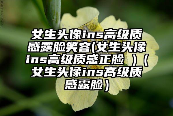 女生头像ins高级质感露脸笑容(女生头像ins高级质感正脸 )（女生头像ins高级质感露脸）