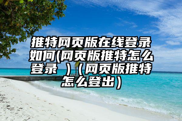 推特网页版在线登录如何(网页版推特怎么登录 )（网页版推特怎么登出）