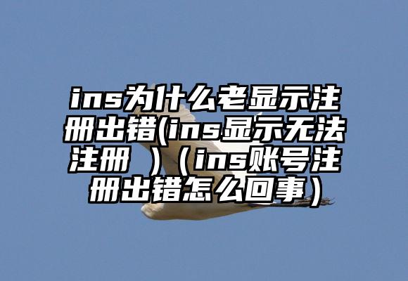 ins为什么老显示注册出错(ins显示无法注册 )（ins账号注册出错怎么回事）