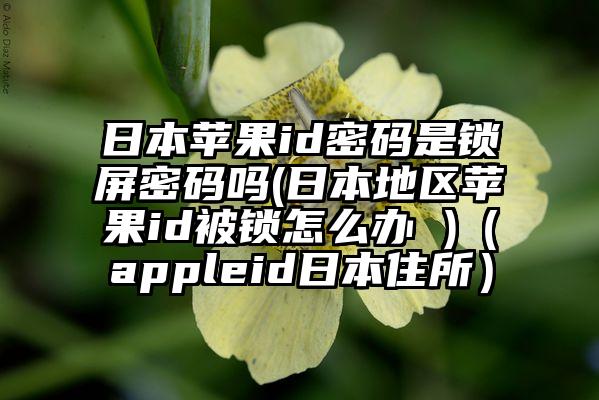 日本苹果id密码是锁屏密码吗(日本地区苹果id被锁怎么办 )（appleid日本住所）