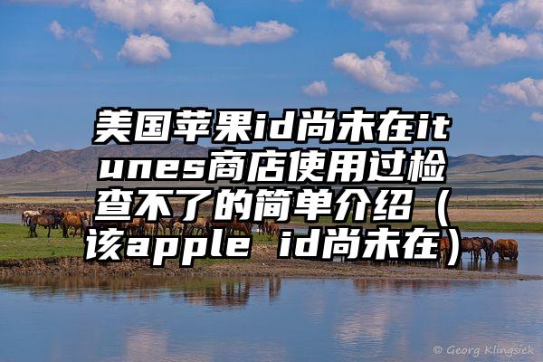 美国苹果id尚未在itunes商店使用过检查不了的简单介绍（该apple id尚未在）