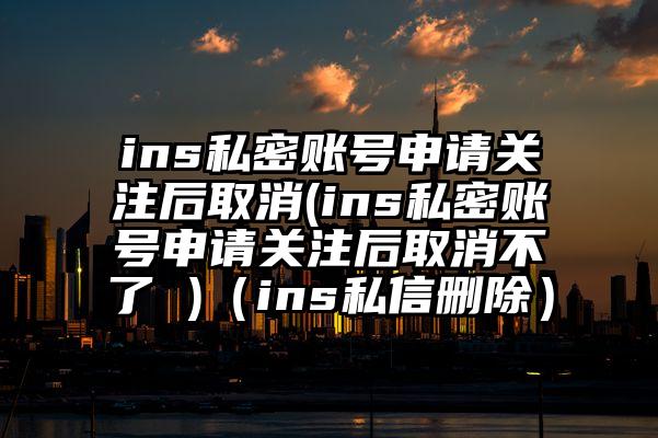 ins私密账号申请关注后取消(ins私密账号申请关注后取消不了 )（ins私信删除）