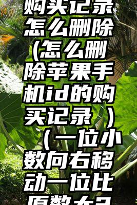 苹果日本appleid购买记录怎么删除(怎么删除苹果手机id的购买记录 )（一位小数向右移动一位比原数大27原数是多少）