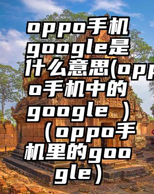 oppo手机google是什么意思(oppo手机中的google )（oppo手机里的google）