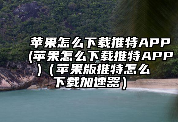 苹果怎么下载推特APP(苹果怎么下载推特APP )（苹果版推特怎么下载加速器）