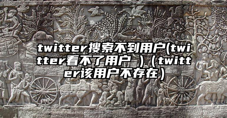 twitter搜索不到用户(twitter看不了用户 )（twitter该用户不存在）