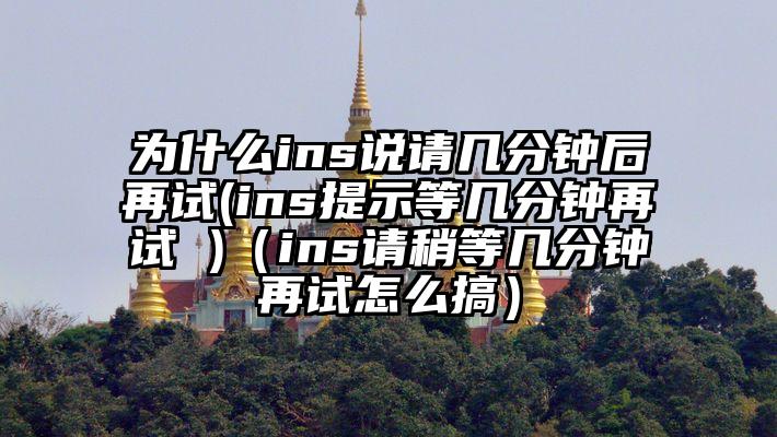 为什么ins说请几分钟后再试(ins提示等几分钟再试 )（ins请稍等几分钟再试怎么搞）
