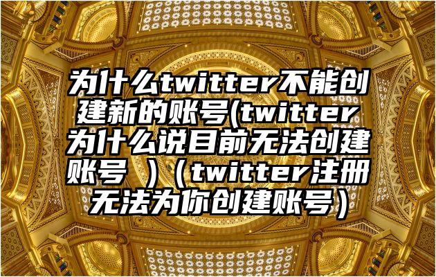 为什么twitter不能创建新的账号(twitter为什么说目前无法创建账号 )（twitter注册无法为你创建账号）