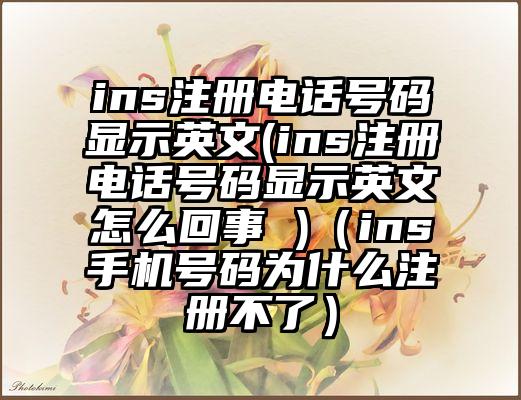 ins注册电话号码显示英文(ins注册电话号码显示英文怎么回事 )（ins手机号码为什么注册不了）