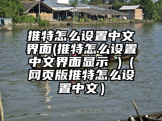 推特怎么设置中文界面(推特怎么设置中文界面显示 )（网页版推特怎么设置中文）