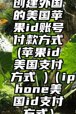 创建外国的美国苹果id账号付款方式(苹果id美国支付方式 )（iphone美国id支付方式）