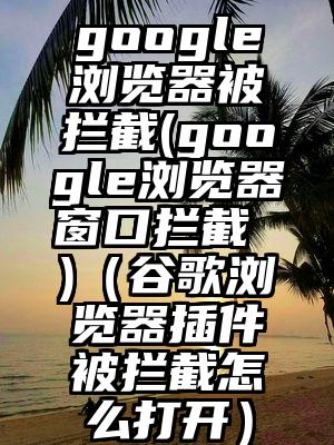 google浏览器被拦截(google浏览器窗口拦截 )（谷歌浏览器插件被拦截怎么打开）