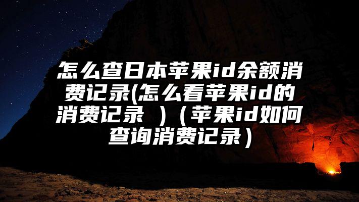 怎么查日本苹果id余额消费记录(怎么看苹果id的消费记录 )（苹果id如何查询消费记录）