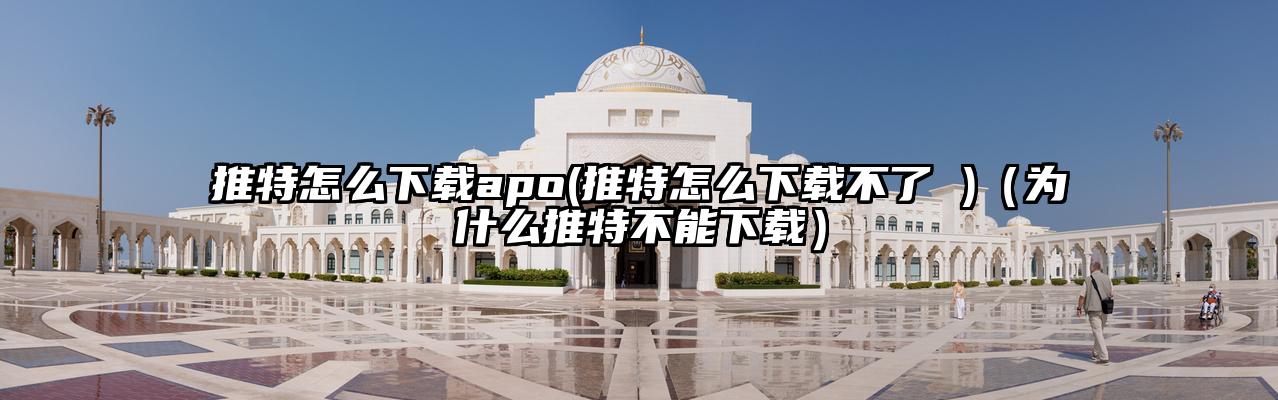 推特怎么下载apo(推特怎么下载不了 )（为什么推特不能下载）