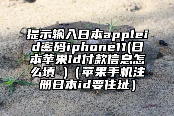 提示输入日本appleid密码iphone11(日本苹果id付款信息怎么填 )（苹果手机注册日本id要住址）