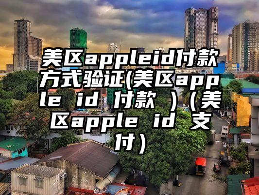 美区appleid付款方式验证(美区apple id 付款 )（美区apple id 支付）