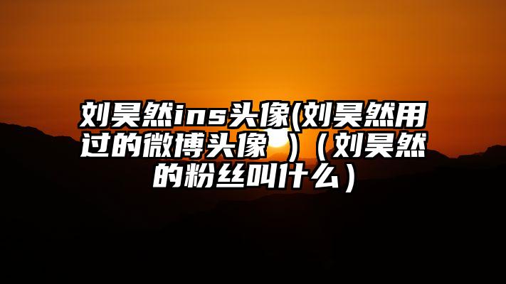 刘昊然ins头像(刘昊然用过的微博头像 )（刘昊然的粉丝叫什么）