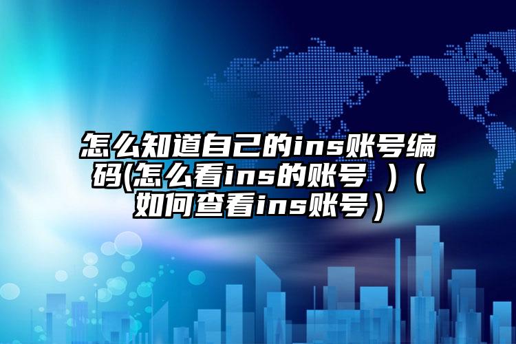 怎么知道自己的ins账号编码(怎么看ins的账号 )（如何查看ins账号）