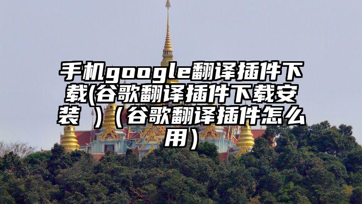 手机google翻译插件下载(谷歌翻译插件下载安装 )（谷歌翻译插件怎么用）