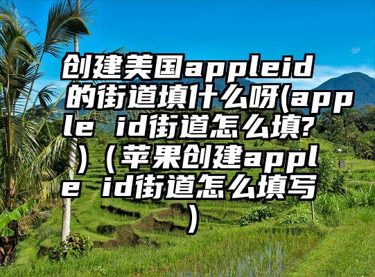 创建美国appleid的街道填什么呀(apple id街道怎么填? )（苹果创建apple id街道怎么填写）