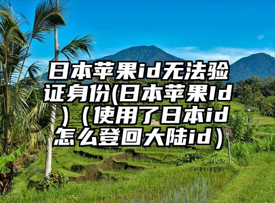 日本苹果id无法验证身份(日本苹果Id )（使用了日本id怎么登回大陆id）