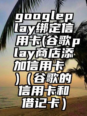 googleplay绑定信用卡(谷歌play商店添加信用卡 )（谷歌的信用卡和借记卡）