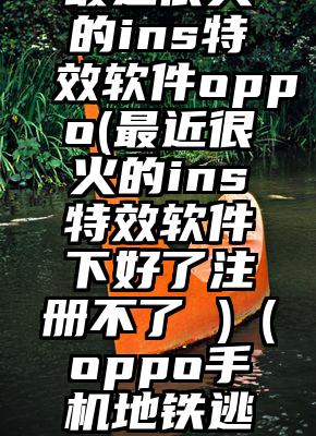 最近很火的ins特效软件oppo(最近很火的ins特效软件下好了注册不了 )（oppo手机地铁逃生）
