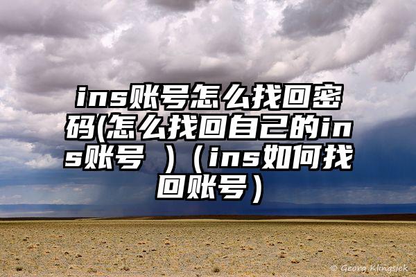 ins账号怎么找回密码(怎么找回自己的ins账号 )（ins如何找回账号）