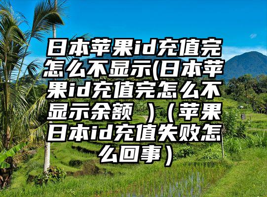 日本苹果id充值完怎么不显示(日本苹果id充值完怎么不显示余额 )（苹果日本id充值失败怎么回事）