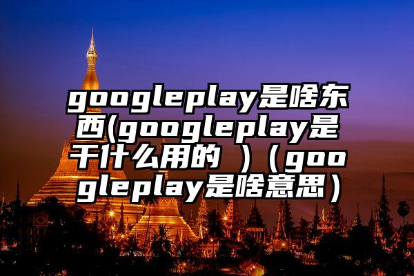 googleplay是啥东西(googleplay是干什么用的 )（googleplay是啥意思）