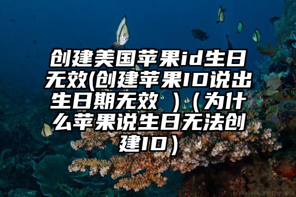 创建美国苹果id生日无效(创建苹果ID说出生日期无效 )（为什么苹果说生日无法创建ID）