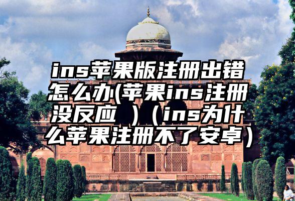 ins苹果版注册出错怎么办(苹果ins注册没反应 )（ins为什么苹果注册不了安卓）