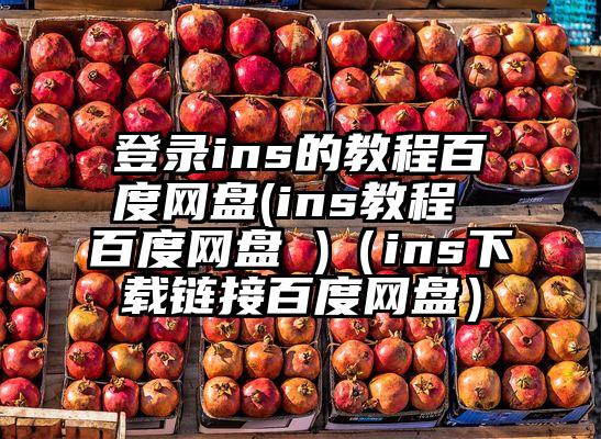 登录ins的教程百度网盘(ins教程 百度网盘 )（ins下载链接百度网盘）