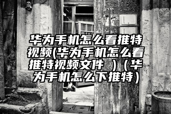 华为手机怎么看推特视频(华为手机怎么看推特视频文件 )（华为手机怎么下推特）