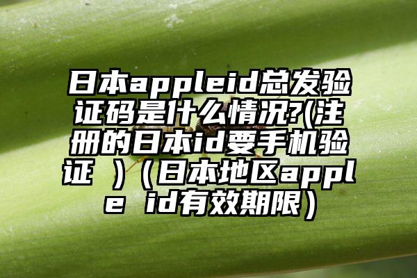 日本appleid总发验证码是什么情况?(注册的日本id要手机验证 )（日本地区apple id有效期限）