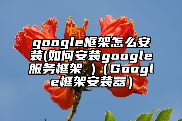 google框架怎么安装(如何安装google服务框架 )（Google框架安装器）