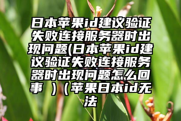 日本苹果id建议验证失败连接服务器时出现问题(日本苹果id建议验证失败连接服务器时出现问题怎么回事 )(苹果日本id无法