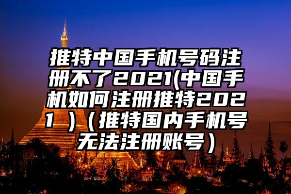 推特中国手机号码注册不了2021(中国手机如何注册推特2021 )（推特国内手机号无法注册账号）